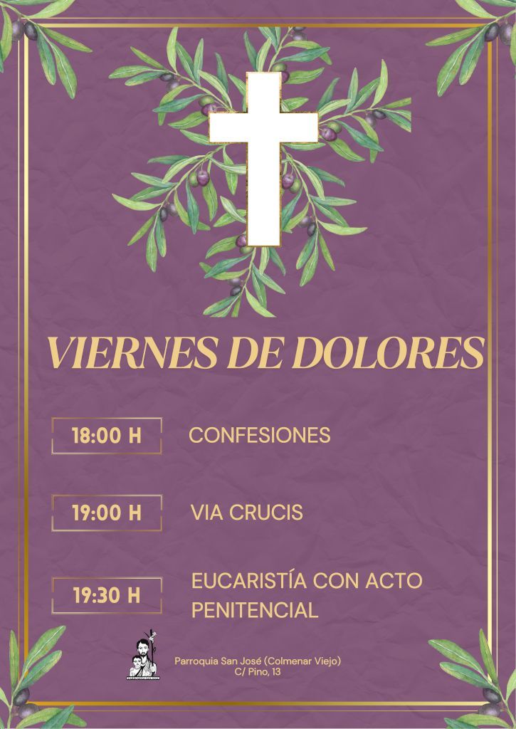 Cartel Semana Santa Ilustrado Bonito Morado y Verde 1